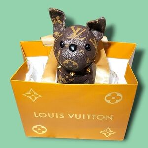 Monogram French Dog Keychain